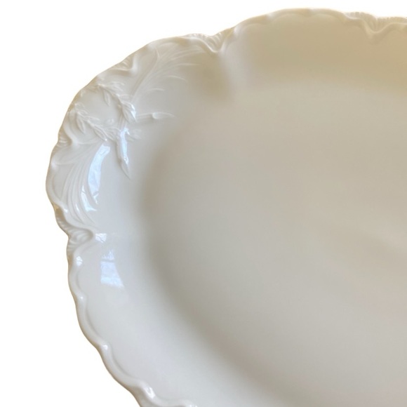 HAVILAND Vintage White Oval Platter With Scalloped Edge, Made in France - Picture 11 of 11